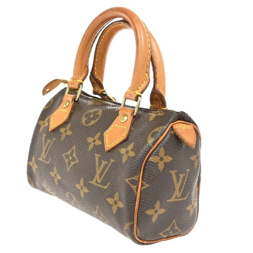 LOUIS VUITTON Mini Speedy Hand Bag Monogram Leather Brown M41534 20ZA037 - Picture 2 of 14